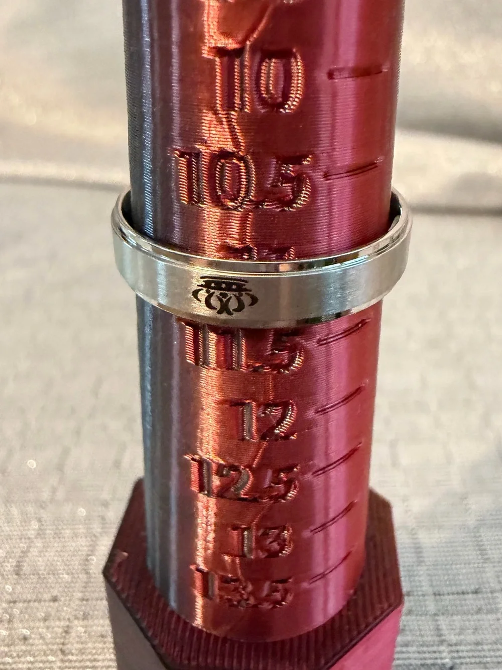 Men's Crown-Engraved Tungsy Ring
